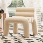 Channel-Tufted Velvet Armless Chair - Image 7