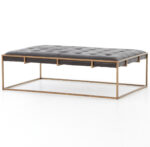 Antique Brass Cocktail Ottoman - Image 9