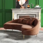 Velvet Curved Sofa - Image 8
