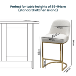 Beige Boucle Kitchen Stool - Image 8