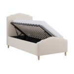 Beige Single Side-Lift Ottoman Storage Bed with Legs - Image 2