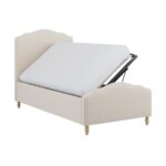 Beige Single Side-Lift Ottoman Storage Bed with Legs - Image 3