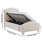 Beige Single Side-Lift Ottoman Storage Bed with Legs - Image 6