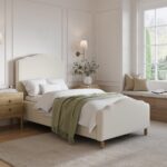 Beige Single Side-Lift Ottoman Storage Bed with Legs