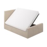 Beige Velvet Double Side-Lift Ottoman Bed - Image 4