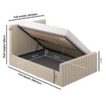 Beige Velvet Double Side-Lift Ottoman Bed - Image 7