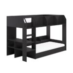Black Bunk Bed with Storage Shelves - Image 9