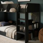 Black Bunk Bed with Storage Shelves - Image 4