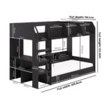 Black Bunk Bed with Storage Shelves - Image 11