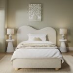 Cream Single Ottoman Bed with Curved Headboard - Image 9