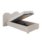 Cream Single Ottoman Bed with Curved Headboard - Image 7