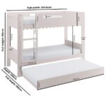 Pink Scalloped Triple Sleeper Bunk Bed with Trundle - Image 9