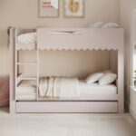 Pink Scalloped Triple Sleeper Bunk Bed with Trundle