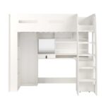GiggleNest High Sleeper Loft Bed with Desk and Wardrobe - Image 13