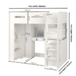 GiggleNest High Sleeper Loft Bed with Desk and Wardrobe - Image 17