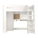 GiggleNest High Sleeper Loft Bed with Desk and Wardrobe - Image 11