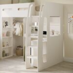 GiggleNest High Sleeper Loft Bed with Desk and Wardrobe - Image 14
