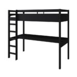 High Sleeper Loft Gaming Bed with Desk in Black - Image 2
