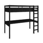High Sleeper Loft Gaming Bed with Desk in Black - Image 3