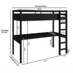 High Sleeper Loft Gaming Bed with Desk in Black - Image 4