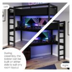 High Sleeper Loft Gaming Bed with Desk in Black - Image 5