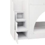 Melody White Bunk Bed with Stairs and Storage - Image 3
