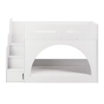 Melody White Bunk Bed with Stairs and Storage - Image 4