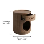 Meow Pet-Friendly Nightstand With Drawer - Image 8