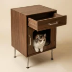 Meow Pet-Friendly Nightstand With Drawer - Image 5