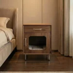 Meow Pet-Friendly Nightstand With Drawer - Image 4