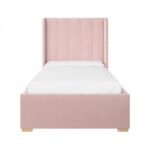 Pink Velvet Single Bed with Storage Drawer - Image 7