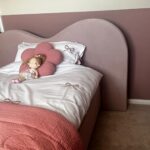 Pink Velvet Single Ottoman Bed - Image 2