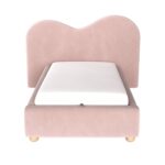 Pink Velvet Single Ottoman Bed - Image 4