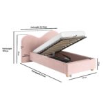 Pink Velvet Single Ottoman Bed - Image 9