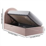 Pink Velvet Single Side-Lift Ottoman Bed - Image 8