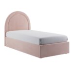 Pink Velvet Single Side-Lift Ottoman Bed - Image 7