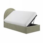 Sage Green Velvet Single Side-Lift Ottoman Bed - Image 7