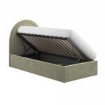 Sage Green Velvet Single Side-Lift Ottoman Bed - Image 8