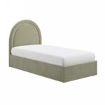 Sage Green Velvet Single Side-Lift Ottoman Bed - Image 6