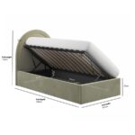 Sage Green Velvet Single Side-Lift Ottoman Bed - Image 9