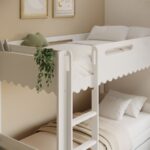 White Scalloped Triple Sleeper Bunk Bed with Trundle - Image 4