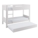 White Scalloped Triple Sleeper Bunk Bed with Trundle - Image 6