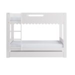 White Scalloped Triple Sleeper Bunk Bed with Trundle - Image 7