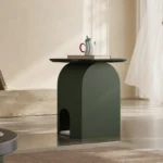 Sculptural Side Table Pet-Friendly Nightstand - Image 4