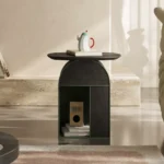 Sculptural Side Table Pet-Friendly Nightstand