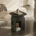 Sculptural Side Table Pet-Friendly Nightstand - Image 2