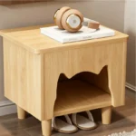 Cat‑Nap Solid Wood Cat Ottoman Side Table - Image 8
