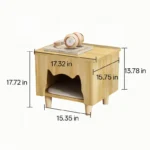 Cat‑Nap Solid Wood Cat Ottoman Side Table - Image 13
