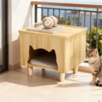 Cat‑Nap Solid Wood Cat Ottoman Side Table - Image 2