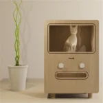 Solid Wood Two-Tier Cat House Side Table - Image 6